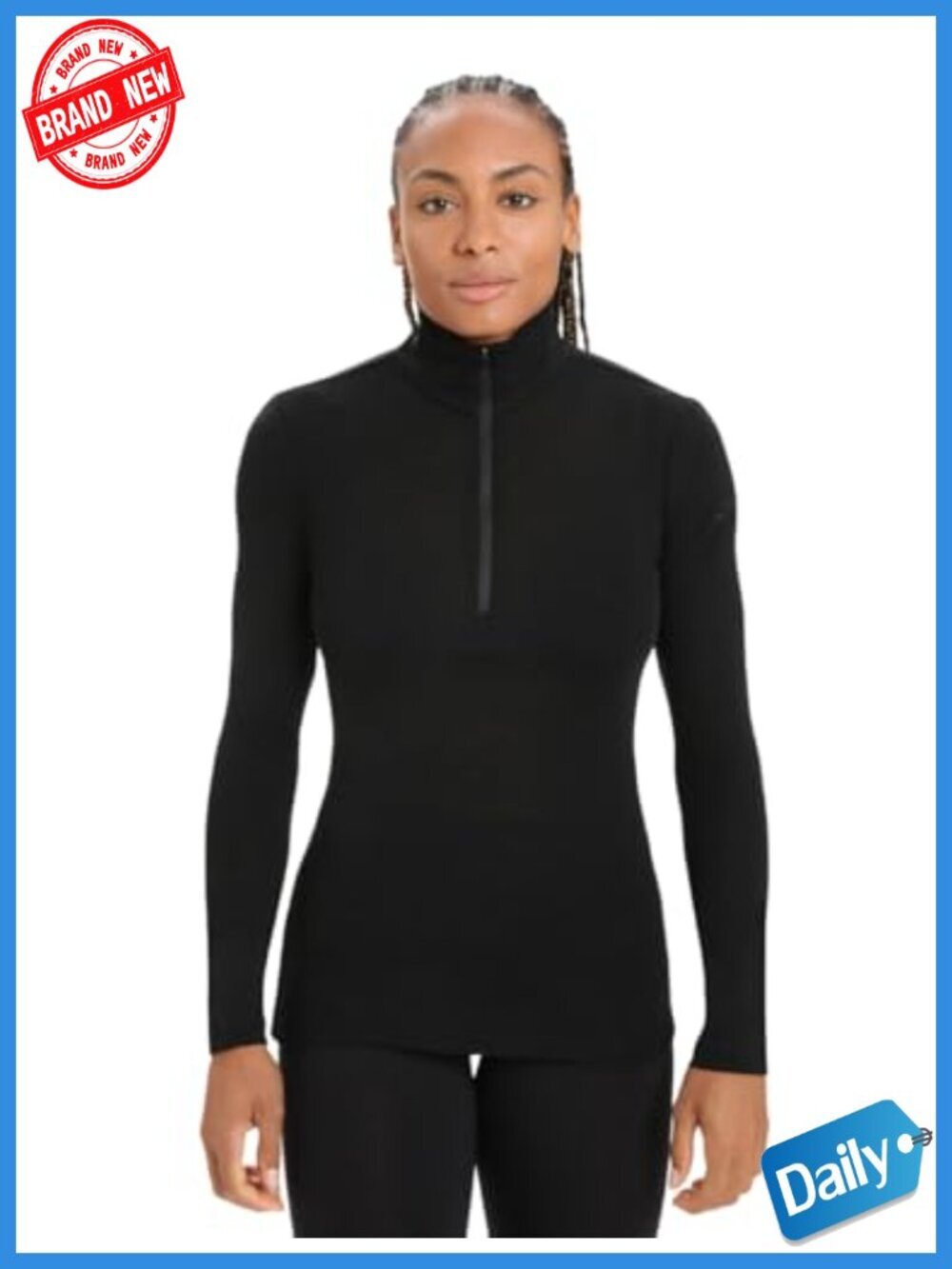 Women's Merino Wool Long Sleeve Half Zip Thermal Base Layer